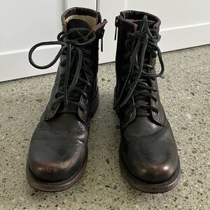 FREEBIRD by Steven “Manchester” Distressed Leather Combat Boots, 8
